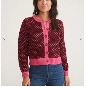 EUC Marine Layer Ava Cadigan, Wine/Bubblegum, M